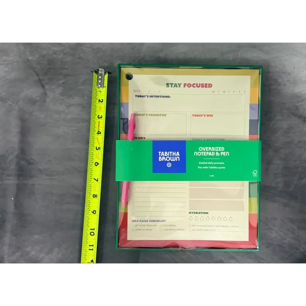 Tabitha Brown for Target - Stay Focused Oversized Notepad and Pen NEVER USED